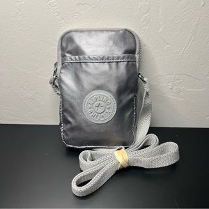 Kipling Women's Tissy Phone Bag Case Nylon Crossbody Metallic One Size EUC